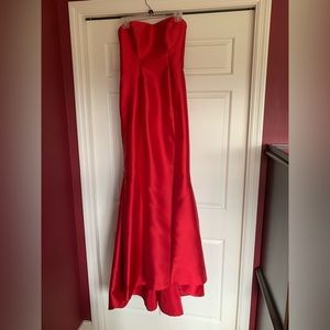 Sherri Hill Red Strapless Prom Dress!